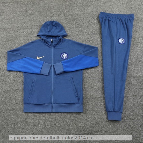 Nuevo Conjunto Completo Chaqueta Con Capucha Inter Milan 24/25 Azul Claro Baratas